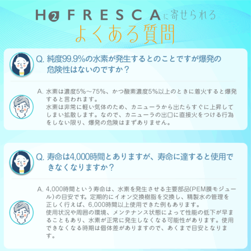 フレスカ150毎分約150ml H2F150 FRESCA  日本製 1年保証付き 水素ガス吸入器 - 画像 (19)